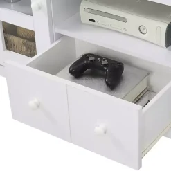 Clearance Kirklands Home Wood 2-Door Windowpane Media Cabinet White