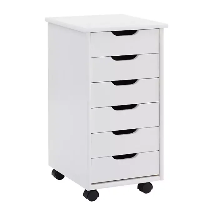 Sale Kirklands Home Wood 6-Drawer Cary Storage Cart White