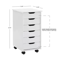 Sale Kirklands Home Wood 6-Drawer Cary Storage Cart White