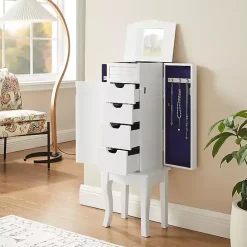 Clearance Kirklands Home Wood 4-Drawer Elena Jewelry Armoire White