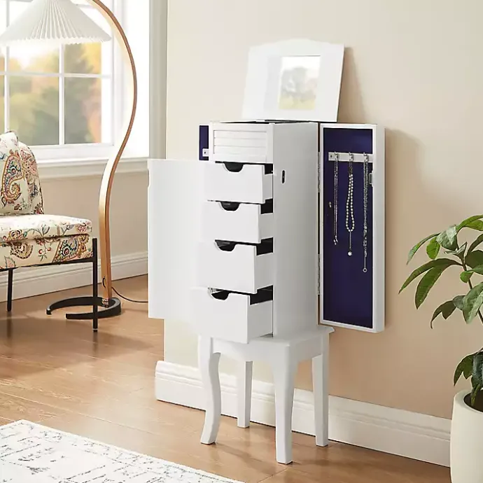 Clearance Kirklands Home Wood 4-Drawer Elena Jewelry Armoire White