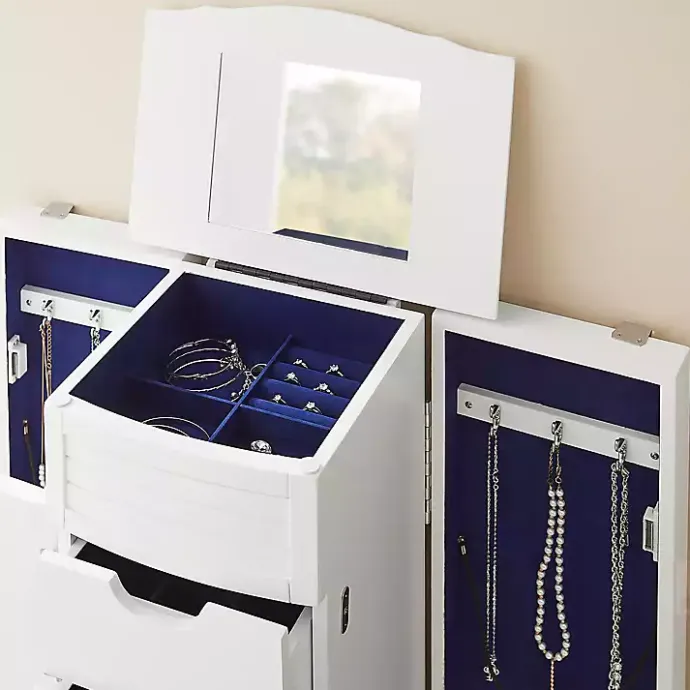 Clearance Kirklands Home Wood 4-Drawer Elena Jewelry Armoire White