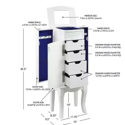 Clearance Kirklands Home Wood 4-Drawer Elena Jewelry Armoire White