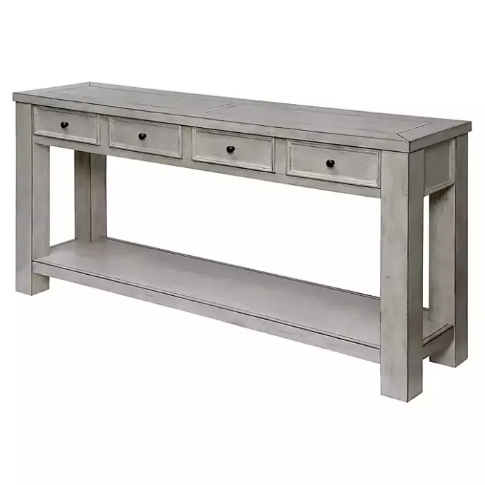 Sale Kirklands Home Wood 4-Drawer Farmhouse Console Table White