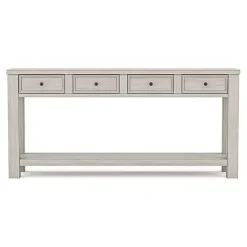 Sale Kirklands Home Wood 4-Drawer Farmhouse Console Table White