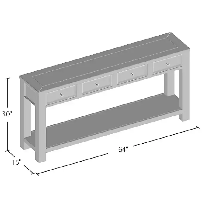 Sale Kirklands Home Wood 4-Drawer Farmhouse Console Table White