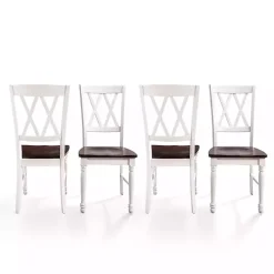 Clearance Kirklands Home Wood Farmhouse Dining Chairs, Set of 4 White