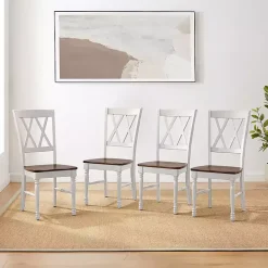 Clearance Kirklands Home Wood Farmhouse Dining Chairs, Set of 4 White