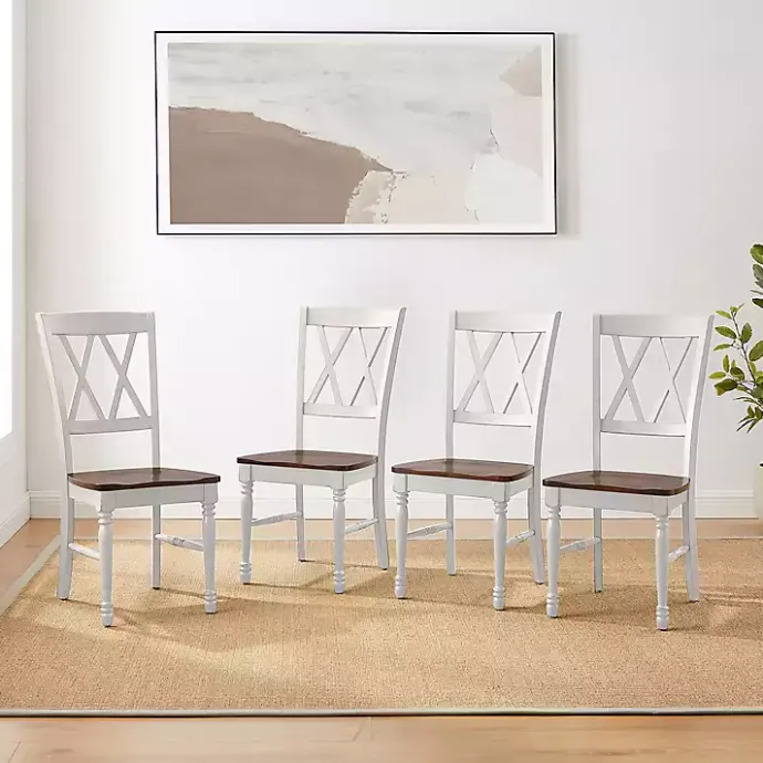 Clearance Kirklands Home Wood Farmhouse Dining Chairs, Set of 4 White