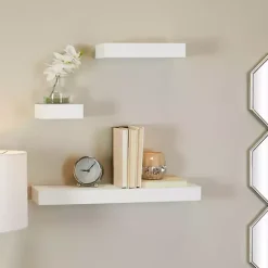 Clearance Kirklands Home Wood Floating Shelves, Set of 3 White