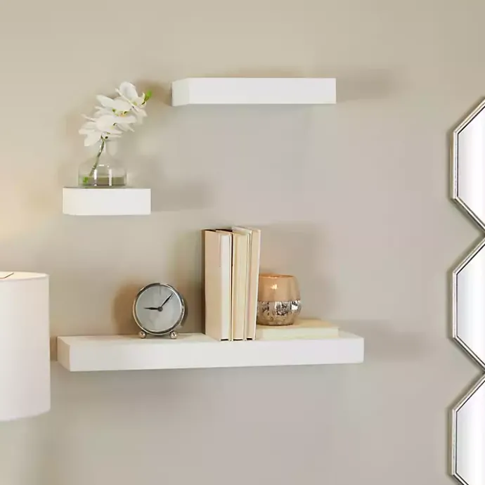 Clearance Kirklands Home Wood Floating Shelves, Set of 3 White