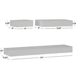 Clearance Kirklands Home Wood Floating Shelves, Set of 3 White