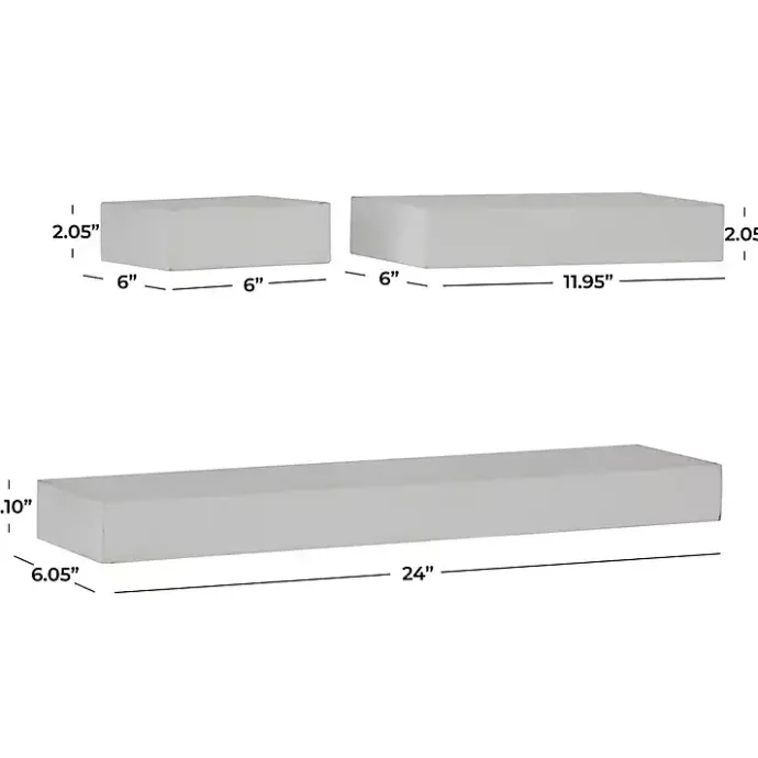 Clearance Kirklands Home Wood Floating Shelves, Set of 3 White