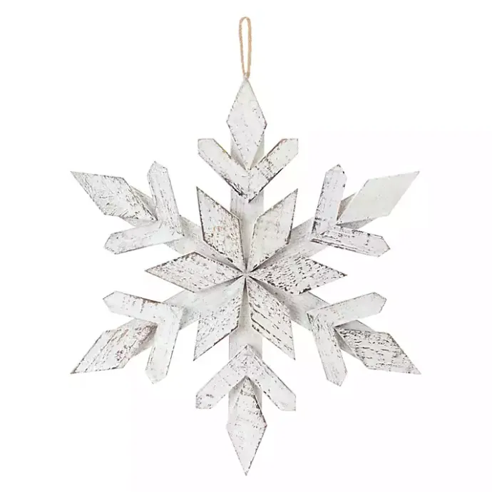 Sale Kirklands Home Wood Large 6-pc. Snowflake Ornament Set White