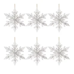 Sale Kirklands Home Wood Large 6-pc. Snowflake Ornament Set White
