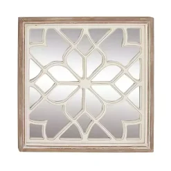 Sale Kirklands Home White Wood Lattice Overlay Mirror
