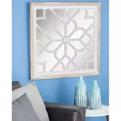 Sale Kirklands Home White Wood Lattice Overlay Mirror