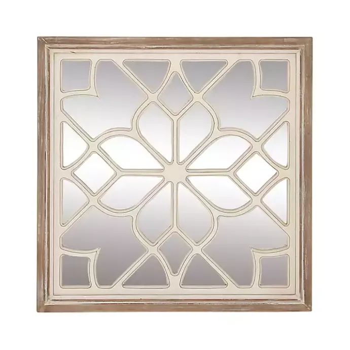 Sale Kirklands Home White Wood Lattice Overlay Mirror