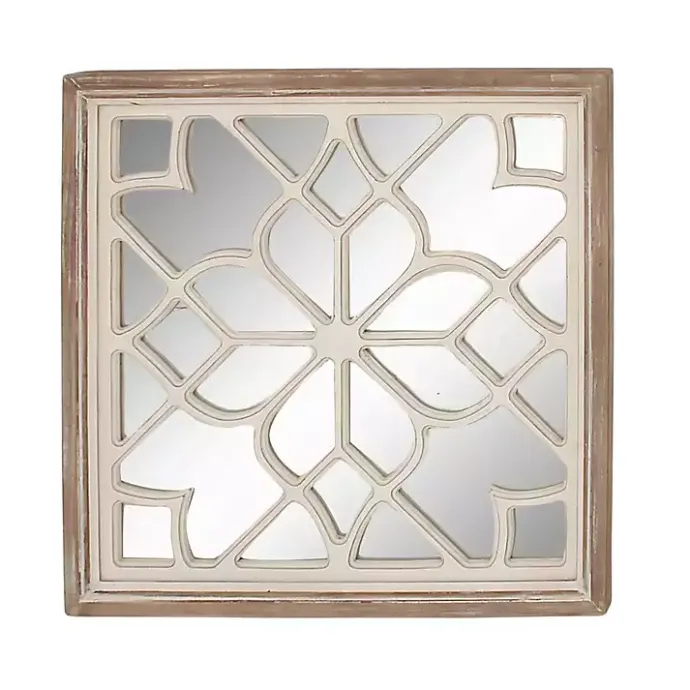 Sale Kirklands Home White Wood Lattice Overlay Mirror