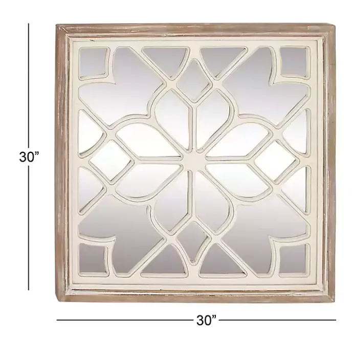 Sale Kirklands Home White Wood Lattice Overlay Mirror