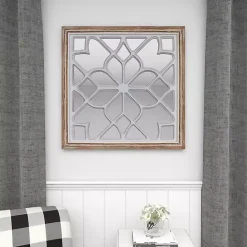 Sale Kirklands Home White Wood Lattice Overlay Mirror