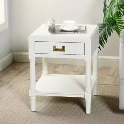 Clearance Kirklands Home Wood Layla Accent Table White