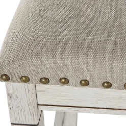 Kirklands Home White Wood Linen 3-pc. USB Island and Stool Set