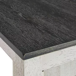 Kirklands Home White Wood Linen 3-pc. USB Island and Stool Set