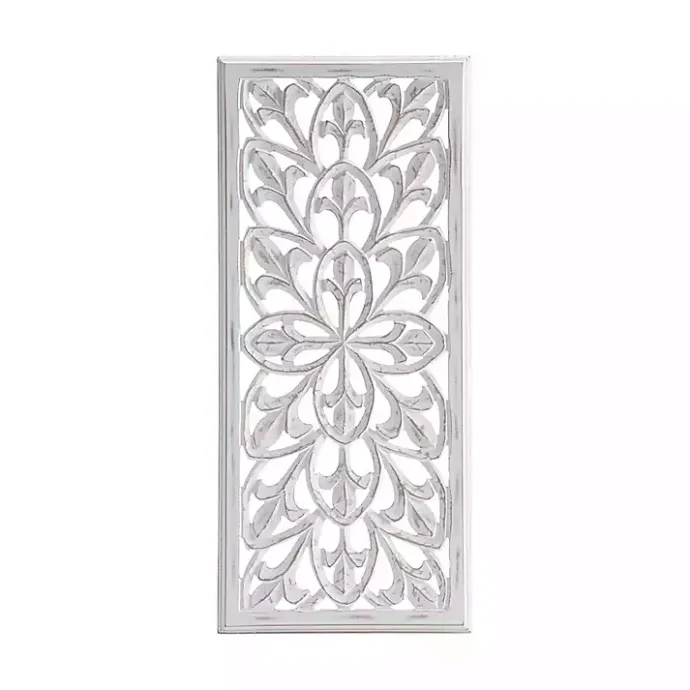 Sale Kirklands Home Wood Medallion August Wall Plaque White