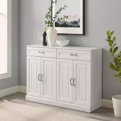 Best Kirklands Home Wood Panel 4-Door Cabinet White