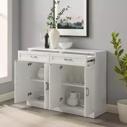 Best Kirklands Home Wood Panel 4-Door Cabinet White
