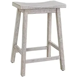 Clearance Kirklands Home Wood Rectangular Counter Stools, Set of 2 White