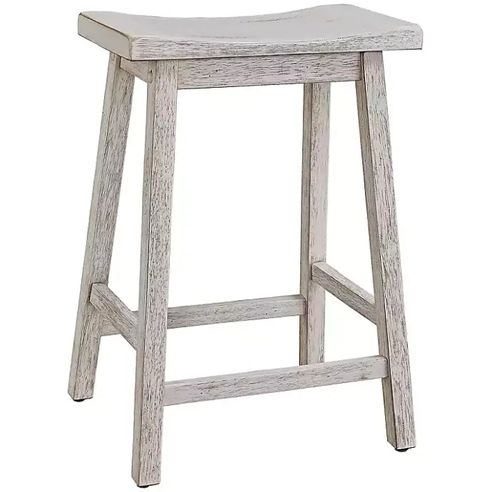 Clearance Kirklands Home Wood Rectangular Counter Stools, Set of 2 White