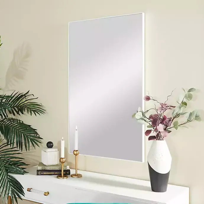 Best Kirklands Home White Wood Rectangular Wall Mirror, 24x40 in.