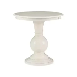 Kirklands Home Wood Round Base Side Table White