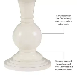 Kirklands Home Wood Round Base Side Table White