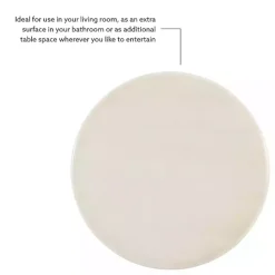 Kirklands Home Wood Round Base Side Table White