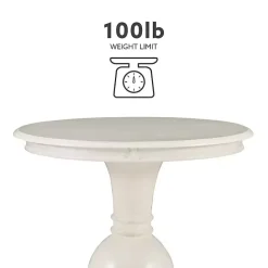 Kirklands Home Wood Round Base Side Table White
