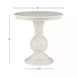 Kirklands Home Wood Round Base Side Table White