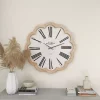 Best Kirklands Home White Wood Scalloped Frame Wall Clock