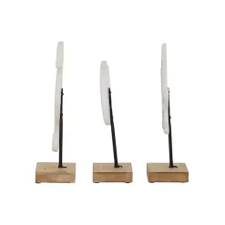 Hot Kirklands Home White Wood Sea Creature Statues, Set of 3