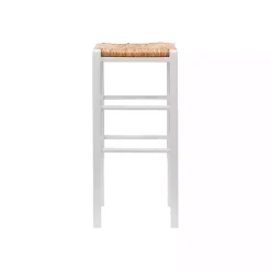 Outlet Kirklands Home White Wood Seagrass Backless 2-pc. Bar Stool Set Tan