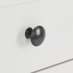 New Kirklands Home Wood Side Table with Baskets White