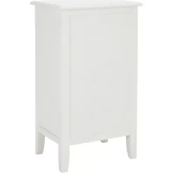 New Kirklands Home Wood Side Table with Baskets White