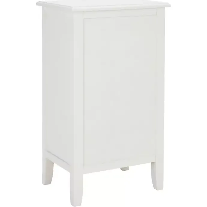 New Kirklands Home Wood Side Table with Baskets White