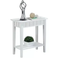 Kirklands Home Wood Slat Accent Table White