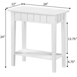 Kirklands Home Wood Slat Accent Table White