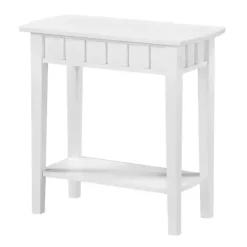 Kirklands Home Wood Slat Accent Table White