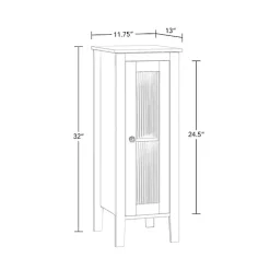 Clearance Kirklands Home Wood Slim Single Glass Door Floor Cabinet White
