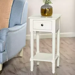 Online Kirklands Home Wood Square Hampton Accent Table White